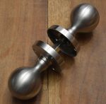 Victorian Satin Chrome, Ball Shape, Half Sprung Door Knobs (JV48SC)